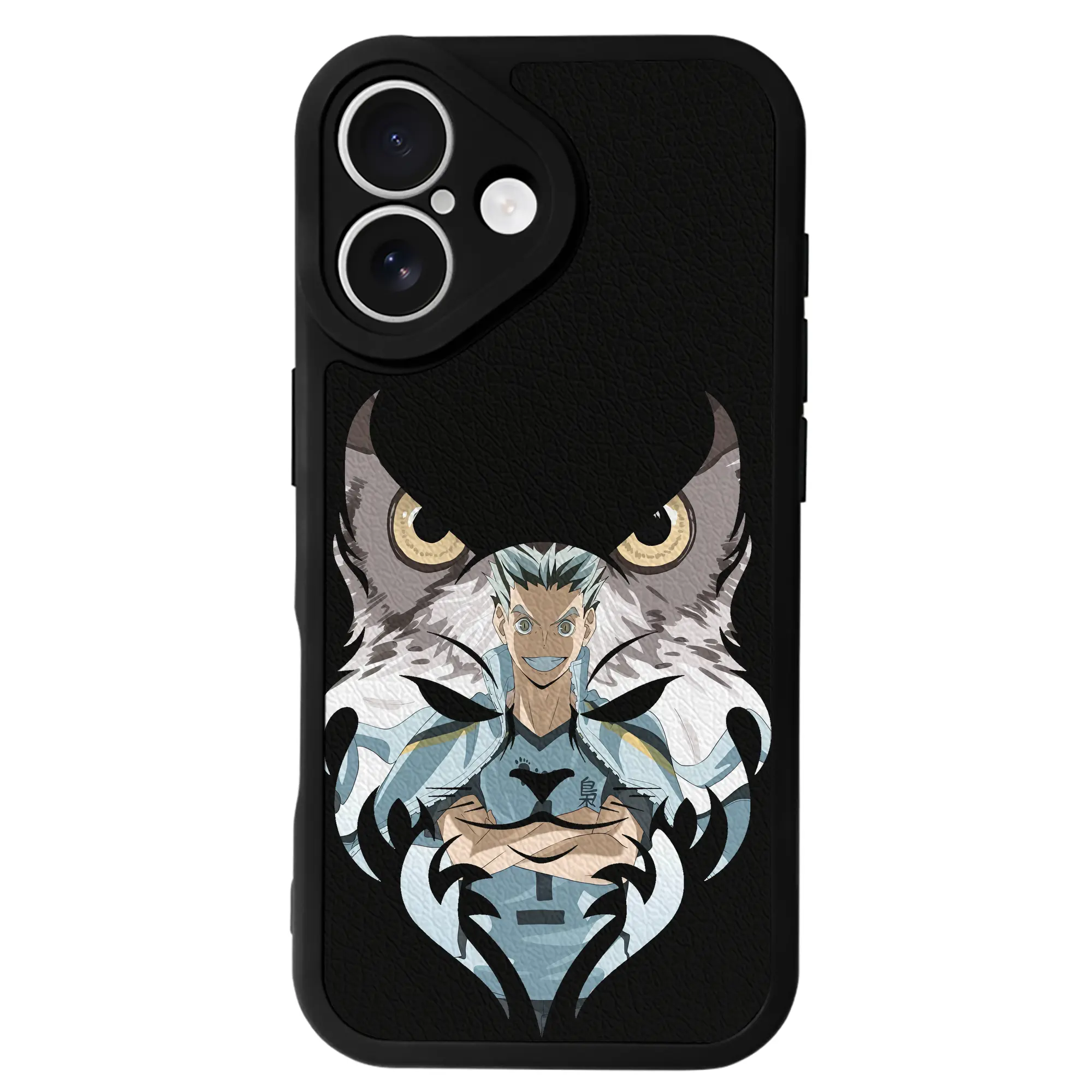 ハイキュー!! グッズ,木兎光太郎 - IPhone 16シリーズ対応 ・ シリコンスマホケース ・ レザー調 ・ 高精度フィット ・ 耐衝撃 ・ ワイヤレス充電対応 ・ 精密カット